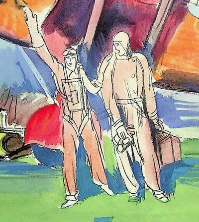 Milivoj UZELAC : Aviation : Baptême de l'air, Lithographie originale (photo de détail 4) - Crédit photo : Galerie Art.Paris