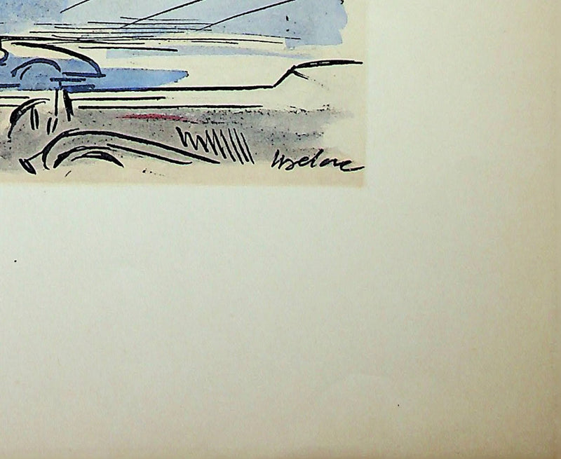 Milivoj UZELAC : Balade en automobile, Lithographie originale (photo de détail 2) - Crédit photo : Galerie Art.Paris