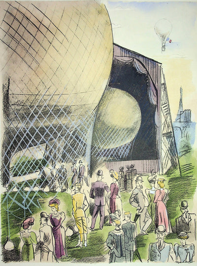 Milivoj UZELAC : Ballade en montgolfière, Lithographie originale (photo de détail 3) - Crédit photo : Galerie Art.Paris