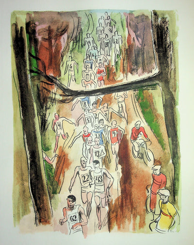 Milivoj UZELAC : Course : Marathon de Paris, Lithographie originale (vue générale) - Crédit photo : Galerie Art.Paris