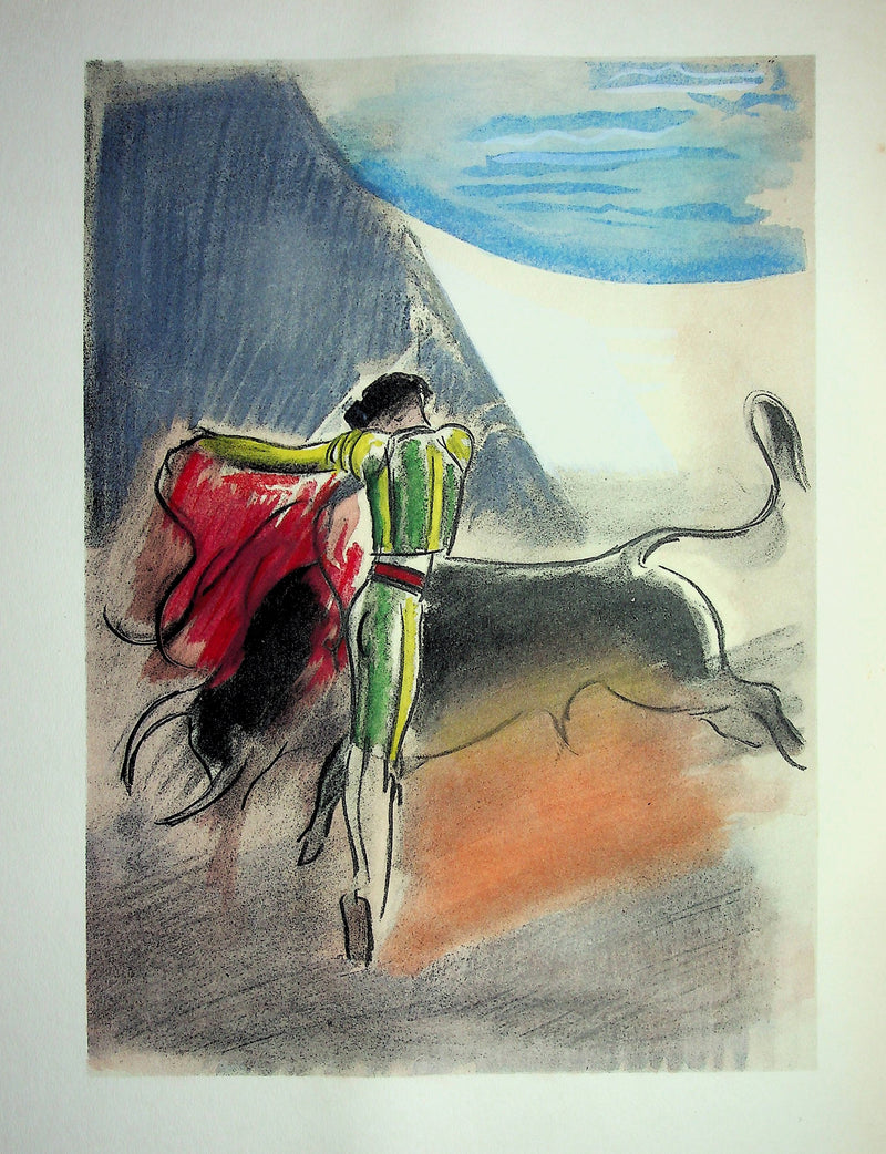 Milivoj UZELAC : Tauromachie : Corrida, Lithographie originale (vue générale) - Crédit photo : Galerie Art.Paris