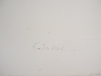 Jean-Baptiste VALADIE : Femme au drap arc en ciel - Gravure (détail)