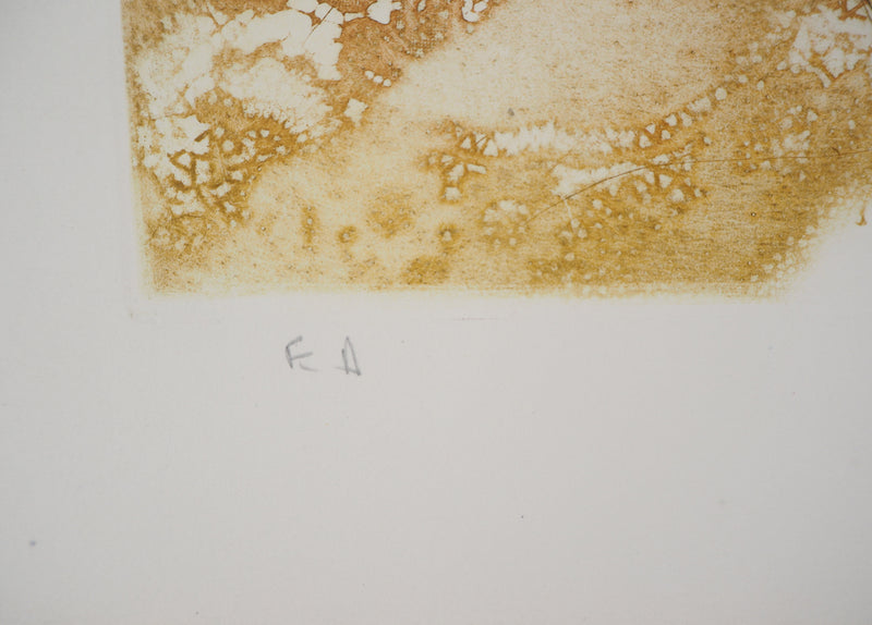 Jean-Baptiste VALADIE : Femme au drap arc en ciel - Gravure (détail)