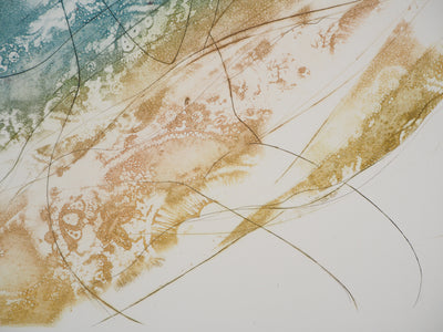 Jean-Baptiste VALADIE : Femme au drap arc en ciel - Gravure (détail)