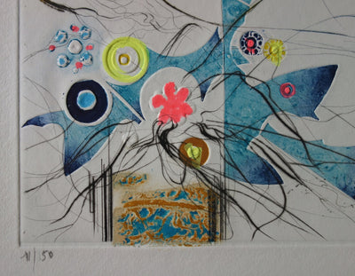 Jean-Baptiste VALADIE : Fleur d'Utopie, Gravure originale (photo de détail 4) - Crédit photo : Galerie Art.Paris