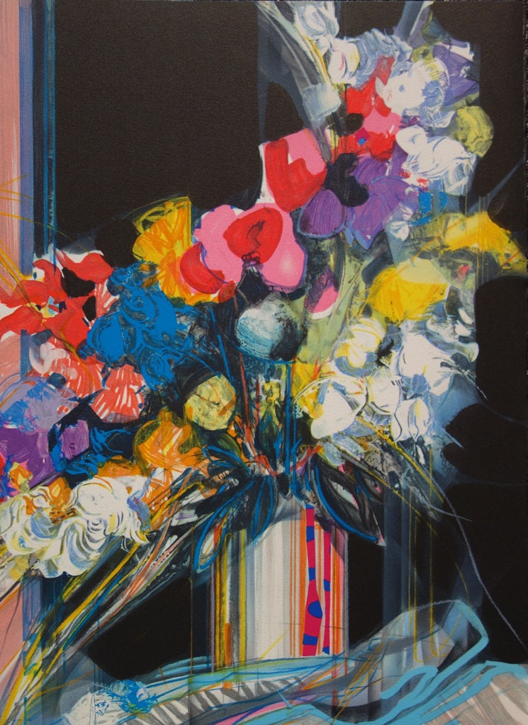 Jean-Baptiste VALADIE : Bouquet bleu, blanc et rouge, Lithographie originale (photo de détail 3) - Crédit photo : Galerie Art.Paris