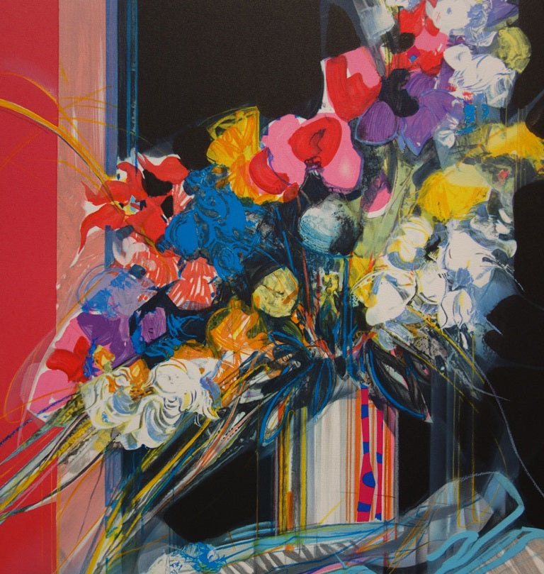 Jean-Baptiste VALADIE : Bouquet bleu, blanc et rouge, Lithographie originale (photo de détail 4) - Crédit photo : Galerie Art.Paris
