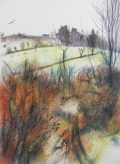 Jean-Baptiste VALADIE : Limousin : vue sur Noailles, 1977 - Lithographie