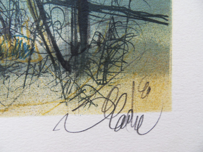 Jean-Baptiste VALADIE : Limousin : Pont de Limoge, 1977 - Lithographie (détail)