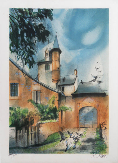 Jean-Baptiste VALADIE : Limousin : Ville de Collonges-La-Rouge, 1977 - Lithographie