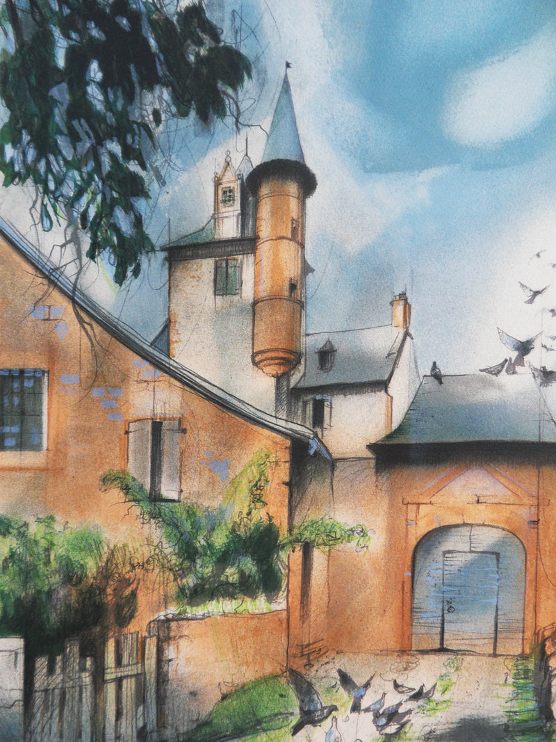 Jean-Baptiste VALADIE : Limousin : Ville de Collonges-La-Rouge, 1977 - Lithographie (détail)