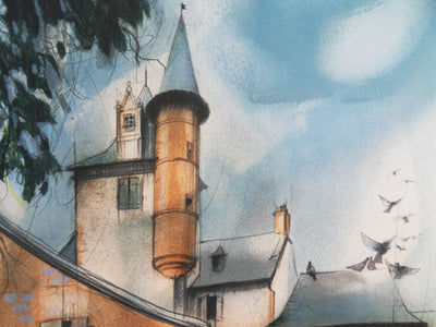 Jean-Baptiste VALADIE : Limousin : Ville de Collonges-La-Rouge, 1977 - Lithographie (détail)
