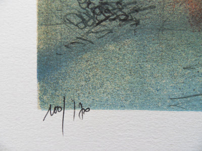 Jean-Baptiste VALADIE : Paysage citadin du Limousin (Brive), 1977 - Lithographie (détail)