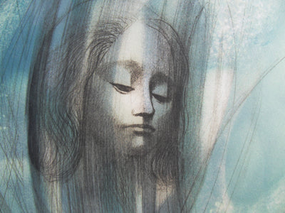 Jean-Baptiste VALADIE : Portrait féminin : Fortunata (Amour du Limousin), 1977 - Lithographie (détail)