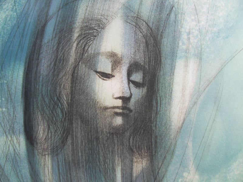 Jean-Baptiste VALADIE : Portrait féminin : Fortunata (Amour du Limousin), 1977 - Lithographie (détail)