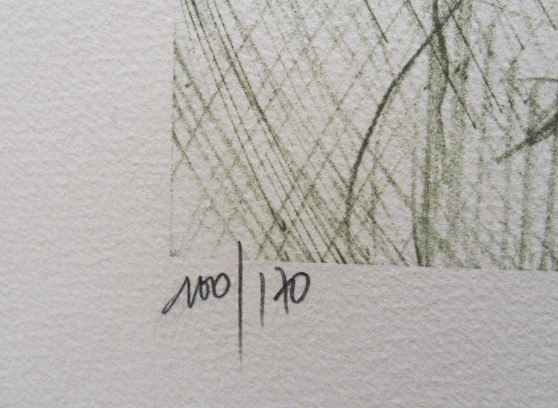 Jean-Baptiste VALADIE : Scène de vie entre Limoge et Brive, 1977 - Lithographie (détail)