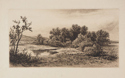 Hendrik D. Kruseman VAN ELTEN : Paysage bucolique - Gravure