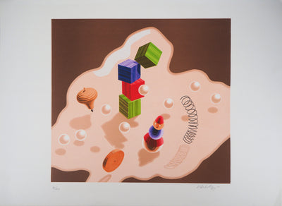 Victor VASARELY : Composition cinétique aux jouets (Origines), 1986 - Lithographie (détail)