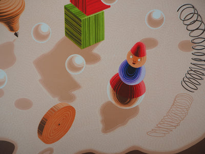 Victor VASARELY : Composition cinétique aux jouets (Origines), 1986 - Lithographie (détail)