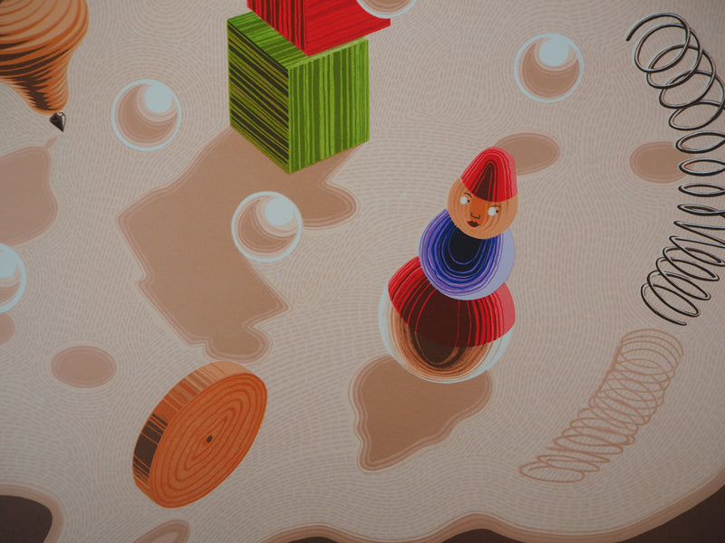 Victor VASARELY : Composition cinétique aux jouets (Origines), 1986 - Lithographie (détail)