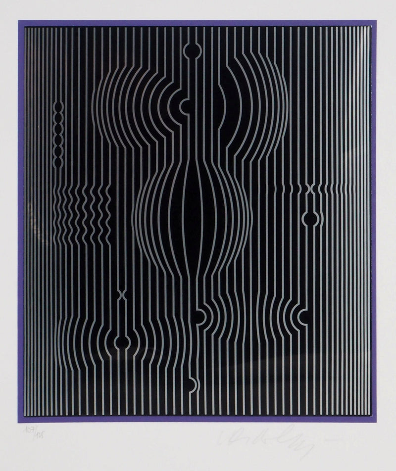 Victor VASARELY : Effet de surface (Manipur), 1973 - Sérigraphie (détail)