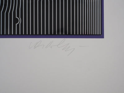 Victor VASARELY : Effet de surface (Manipur), 1973 - Sérigraphie (détail)