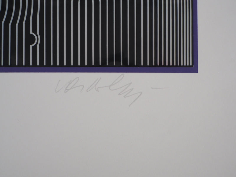 Victor VASARELY : Effet de surface (Manipur), 1973 - Sérigraphie (détail)