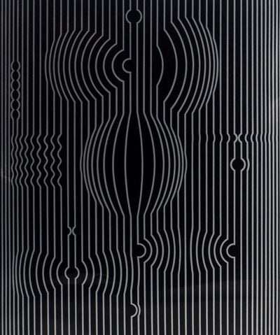 Victor VASARELY : Effet de surface (Manipur), 1973 - Sérigraphie (détail)