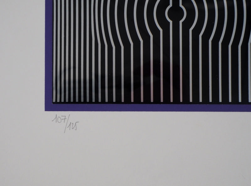 Victor VASARELY : Effet de surface (Manipur), 1973 - Sérigraphie (détail)