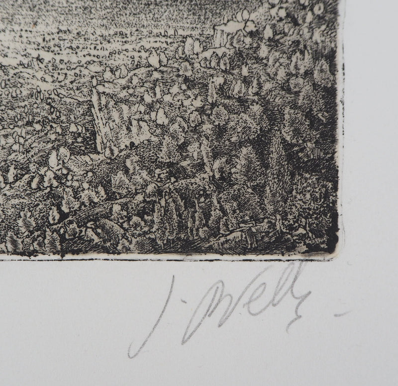Jean-Pierre VELLY : Vase de fleurs - Gravure (détail)