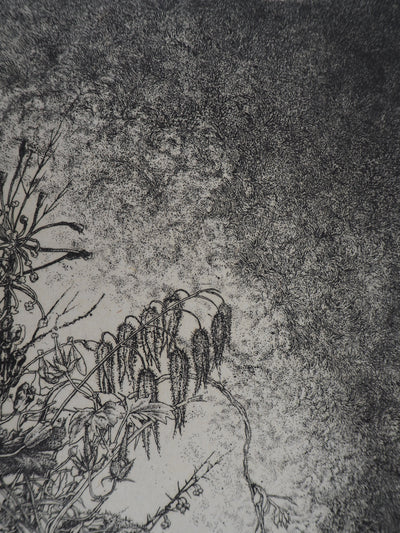 Jean-Pierre VELLY : Vase de fleurs - Gravure (détail)