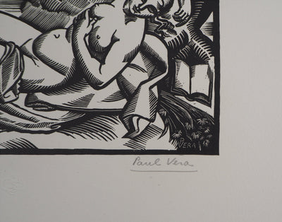 Paul VERA : L'Eté, 1924 - Gravure sur bois (détail)
