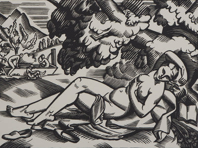 Paul VERA : L'Eté, 1924 - Gravure sur bois (détail)