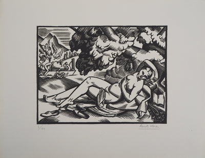 Paul VERA : L'Eté, 1924 - Gravure sur bois (détail)