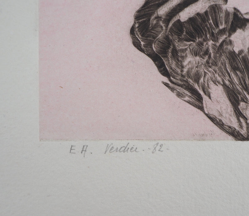  VERDIER : Hibou, 1982 - Gravure (détail)