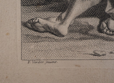 François VERDIER : La toilette des Dieux - Gravure (détail)