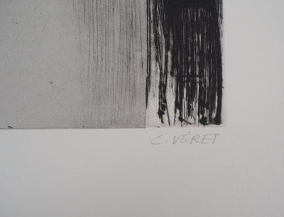 C. VERET : La paysanne - Gravure (détail)