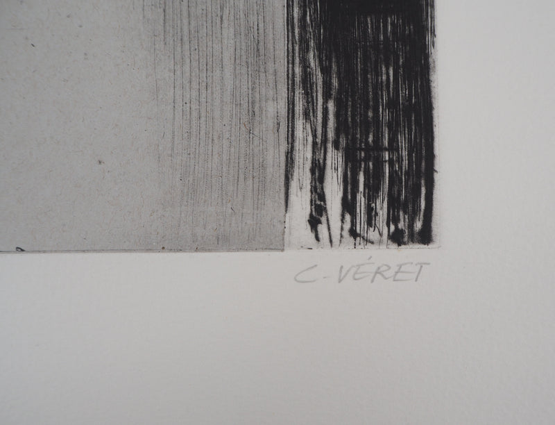 C. VERET : La paysanne - Gravure (détail)
