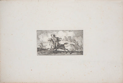 Charles-Antoine VERNET : Croquis de chevaux - Lithographie (détail)
