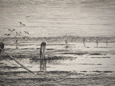 Emile VERNIER : Bateau de transport - Gravure (détail)
