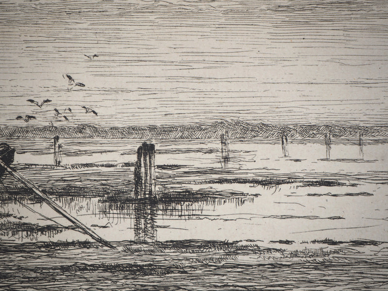 Emile VERNIER : Bateau de transport - Gravure (détail)