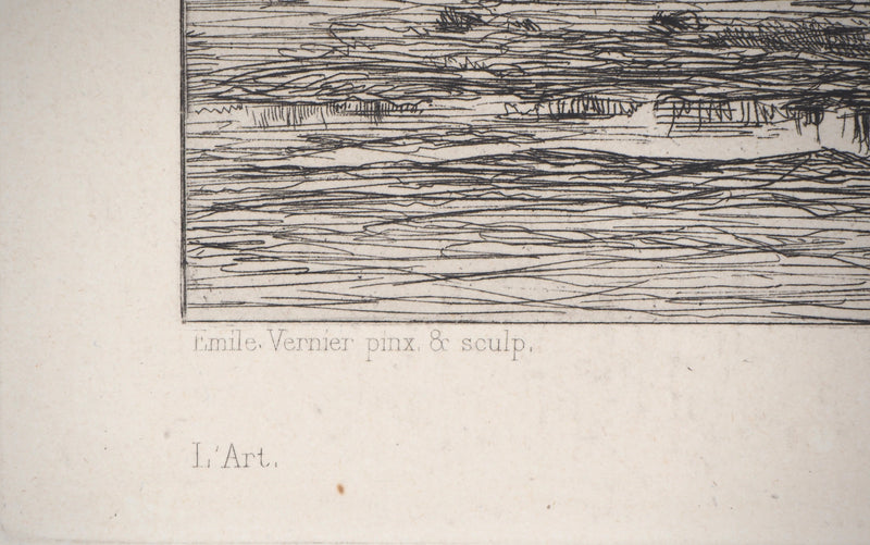 Emile VERNIER : Bateau de transport - Gravure (détail)
