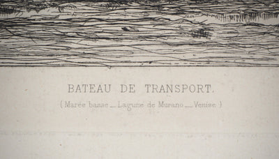Emile VERNIER : Bateau de transport - Gravure (détail)