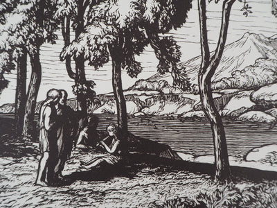 Jean-Baptiste VETTINER : Les philosophes, 1921 - Gravure sur bois (détail)