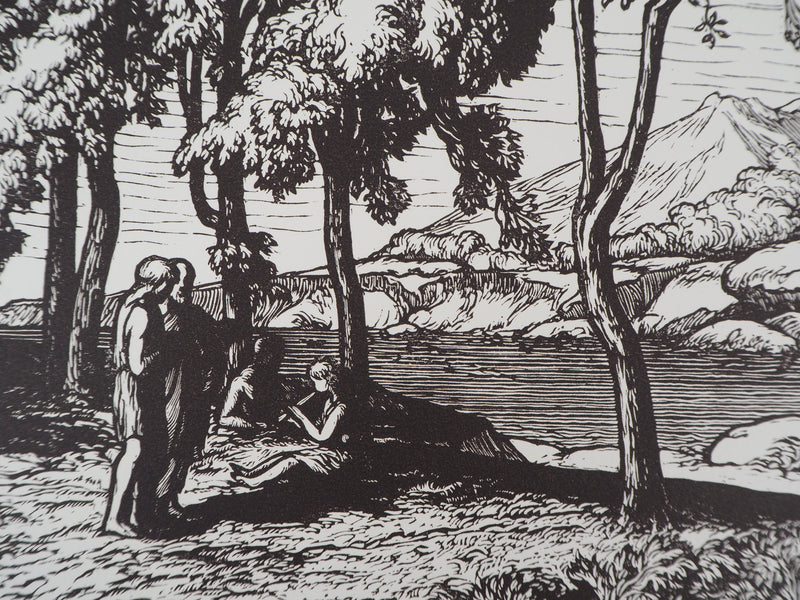 Jean-Baptiste VETTINER : Les philosophes, 1921 - Gravure sur bois (détail)