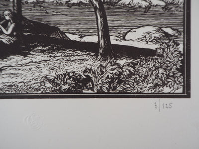 Jean-Baptiste VETTINER : Les philosophes, 1921 - Gravure sur bois (détail)
