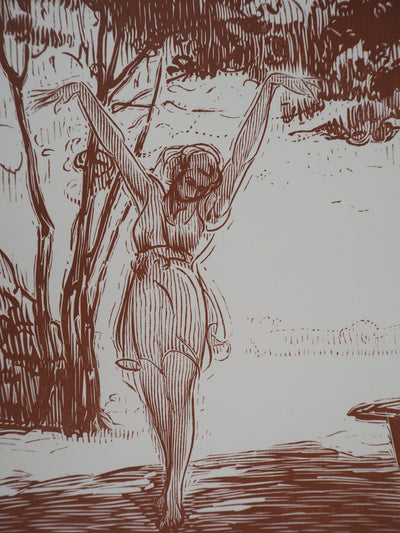 Pierre Eugène VIBERT : La Jeune Lumière, 1923 - Gravure sur bois (détail)
