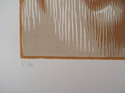 Pierre Eugène VIBERT : Portrait de Jean-Paul, 1926 - Gravure sur bois (détail)