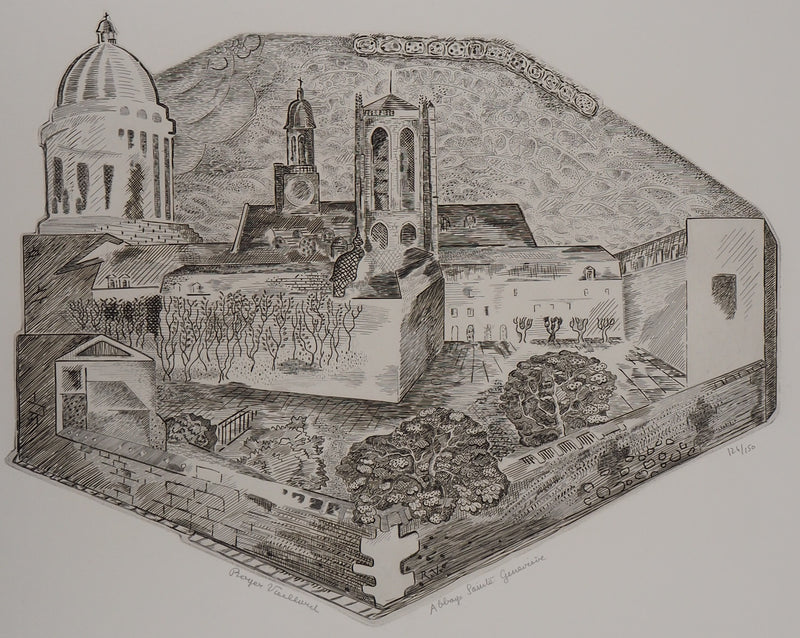 Roger VIEILLARD : Paris : Abbaye Sainte-Geneviève - Gravure