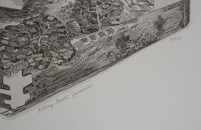 Roger VIEILLARD : Paris : Abbaye Sainte-Geneviève - Gravure (détail)
